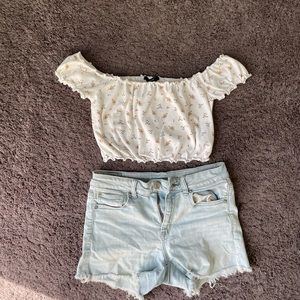 F21 Off Shoulder Crop Top
